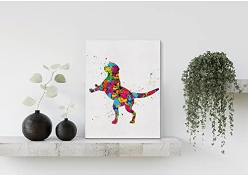 Куче Лабрадор Акварел Принт на Платно, с монтиран на стената Художествен Плакат, Куче Лабрадор Домашен Любимец,