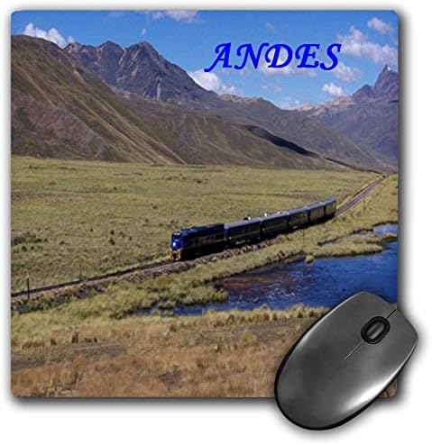Подложка за мишка 3dRose LLC с Размери 8 X 8 X 0,25 инча, пътуващи с влак в планините на Андите (mp_80655_1)