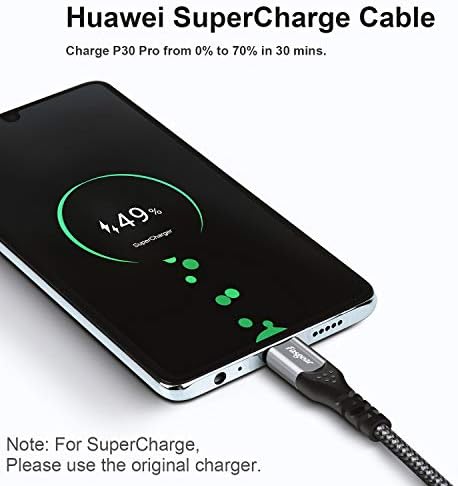 Huawei Supercharge 40 W C USB Кабел 6 метра, 5A Кабел за бързо зареждане Type-C в найлонов оплетке, Съвместим
