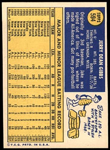 1970 Topps # 594 Джейк Гибс Ню Йорк Янкис (бейзболна картичка) Ню Йорк Янкис