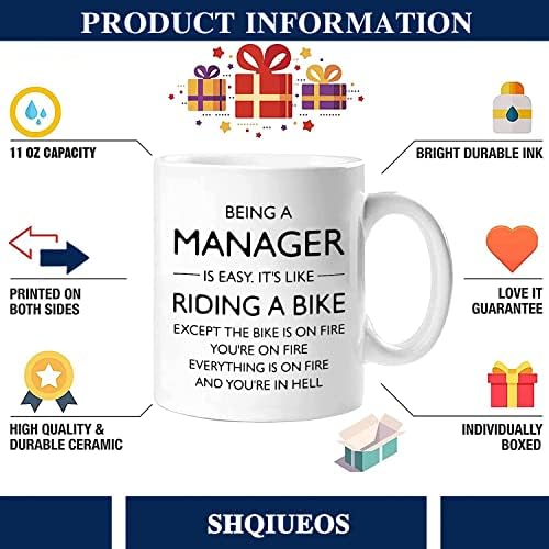 Подаръци мениджър Shqiueos-да Бъде мениджър лесно, Кафеена чаша мениджър, Подаръци за ръководител, Ръководител, Дама Шеф, Подарък мениджър за жени, Идея за подаръци за е