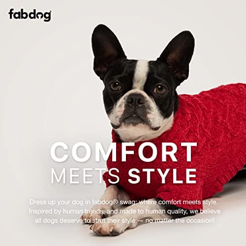 Пуловер за кучета fabdog Супер дебела тел с високо воротом Тъмно синьо (22 инча)