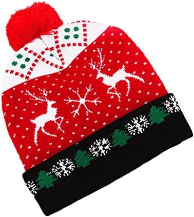 Коледни шапки, Коледни украшения за възрастни и деца Възли многоцветни светещи шапки на дядо коледа