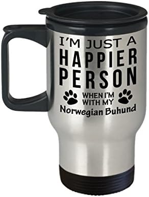 Кафеена Чаша За Любителите на кучета В Пътуване - Щастлив Човек С норвежки Бухундом -Подаръци За Спасението