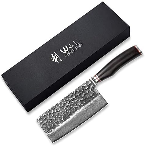 Wakoli Damascus Cleaver knife - нож 6,9 инча - изключително остър професионален нож с дамасским острие и черно