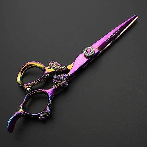 Професионални 6,0-цолови ножици за филировки коса Rainbow color Dragon Handle 440C за салонной подстригване,