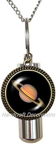 Бижута ръчно изработени Колие с урной за кремация Сатурн · Украса на Слънчевата система · Ръчна работа · Подаръци