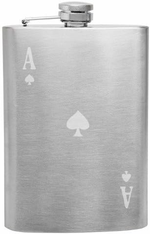 Фляжка за покер Ace of Spades Card 8 унции с надпис