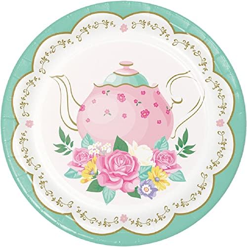Аксесоари за цветя пиенето на чай - В комплекта са включени Хартиени Десертни чинии, Кът за Салфетки и Покривки