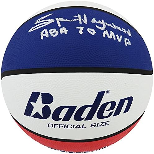Спенсър Хейууд подписа договор с Баденскими червено-бяло-сини Баскетболистами в пълен размер w/ABA 70'MVP - Баскетболни топки с автографи