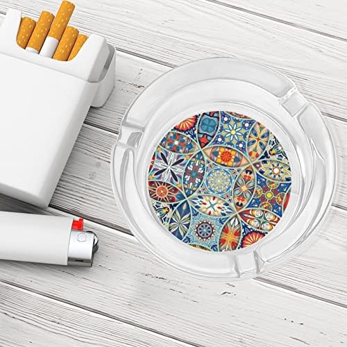 Цветни Стъклени Пепелника в стил ар Деко за Цигари, Кръгли Пепелници за Домашния офис и Ресторанти