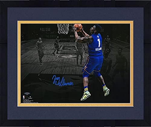 Снимка в рамка на Сион Уильямсона Ню Орлиънс Пеликанс с автограф от 11 x 14 за Мача на звездите в НБА 2021 г.