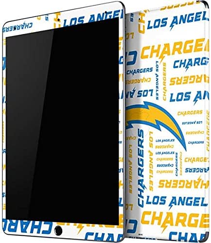 Кожата таблет със стикер Skinit, съвместим с iPad Air 10.5 инча (2019) е Официално лицензиран дизайн NFL Los Angeles Chargers White Blast