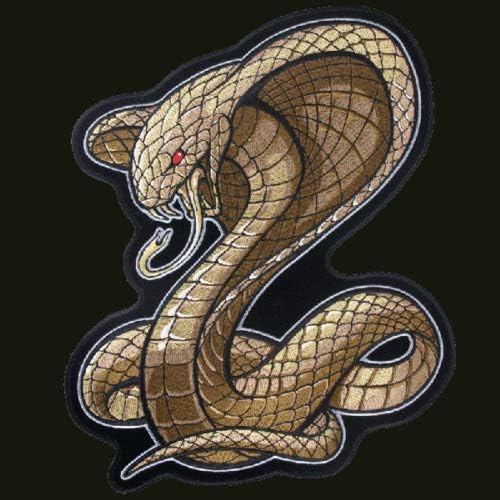 Нашивка с бродерия във формата на змия Кобра (Шир при пришивании - 4.0 X 3.0 MS7)