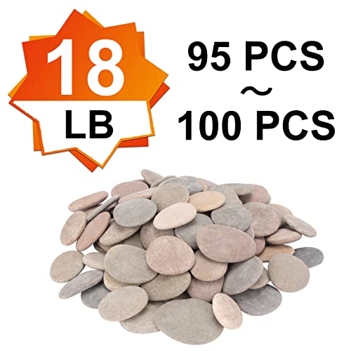 [Около 95-100 Т.] (18 кг) Камъни за рисуване, Речни камъни, Камъни за Diy 2,2 -3,5, Плоски Камъни, Камъни с