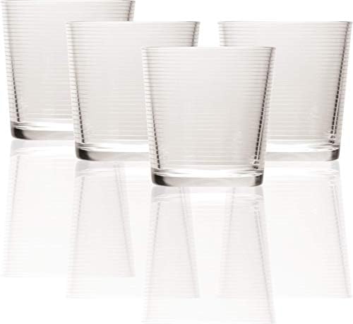 Чаши за уиски на дебелото основа Circleware Хоп, Комплект от 4 забавни прибори за хранене, Стъклени съдове за