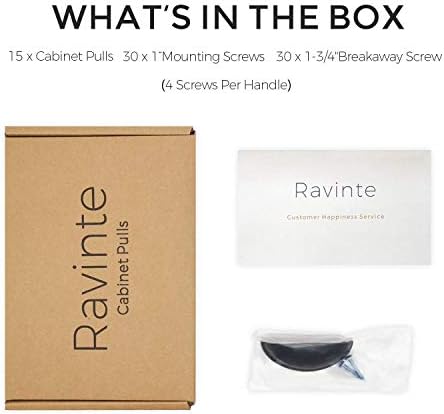 Ravinte 32 Опаковка 5-инчов Матов черен чекмеджета за картотеки и 15 Опаковки, 3-инчов Плоски Черни чекмеджета за шкафове