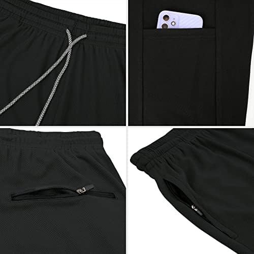 Мъжки Спортни шорти за бягане Zando 2 в 1 с джобове, бързо съхнещи Леки Спортни къси Панталони за Фитнес зала