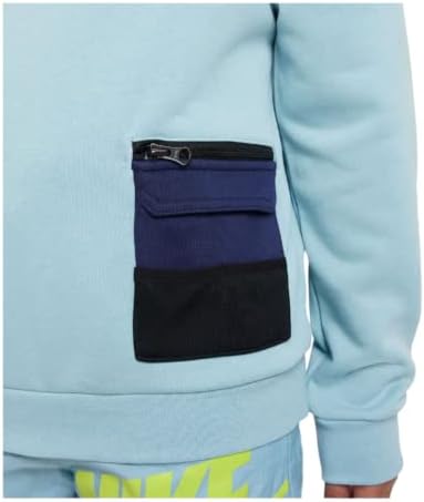 Френска Махровая hoody с яка-часова Nike за момчета с товарен джоб