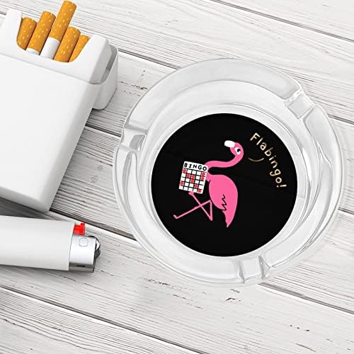 Фламинго Розов Стъклен Пепелник С Цигара В Пепелника На Притежателя Калъф За Домашния Офис Вътрешна Декорация