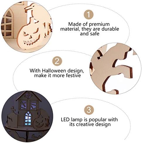 SOIMISS 1бр Хелоуин Дървена Къща На Дърво Блестящо Творчески Маса Led Лампа Декор