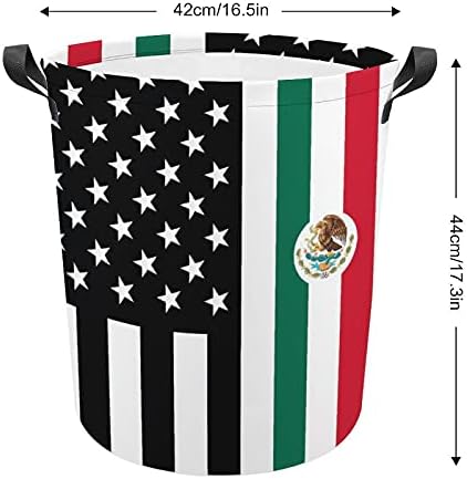 Кошница за дрехи с Мексиканския Флаг Америка, Трайни кошница от плат Оксфорд с Дръжки, Водоустойчив Кошница