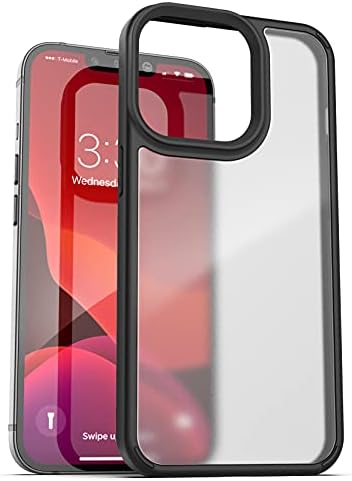 Чанта-кобур, в портативни случай за iPhone 13 с клипс за колан - Прозрачен калъф за телефон с кобур (Прозрачен скреж / черен)
