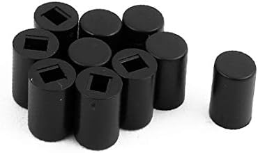 X-DREE 10 бр. Тактилни Капачки за бутони с Кръгла форма, Защитни капаци Черен цвят за 8,5x8,5 мм, 7x7 мм, 8x8 мм, 5,8x5,8 мм, преминете на такт (10 бр., proteggi tappi copri pulsanti a forma di bottone rotondo nero