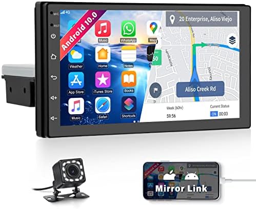 Android 10,0 Кола стерео един Din с Bluetooth, 7-Инчов Сензорен екран, Автомагнитола с GPS навигация, WiFi,