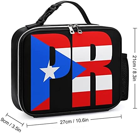 FunnyStar Пуерторикански Флаг Чанта За Обяд Подвижна Кожена Пътна Чанта За Храна За Училищната Работа За Деца