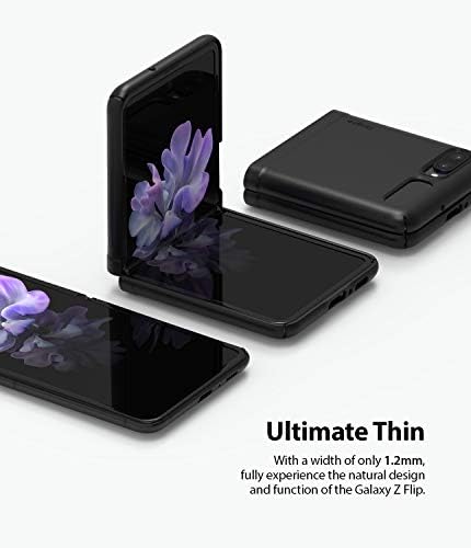 Ringke Slim, който е Съвместим с Samsung Galaxy Z Flip, Твърд PC премиум-клас с неплъзгащи покритие, Защитен