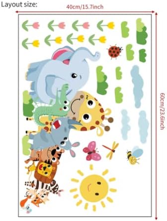 О, Скъпа Дървена Табела Зоопарк Слон Търкане Стикер Жираф Декор на Детска Стая на Стикер на Стената е Лесно
