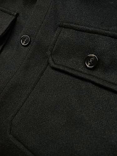 Якета Xinbalove за мъже, Мъжко палто с капак и джоб (Цвят: черен Размер: 5X-Large)
