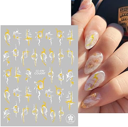 9 Листа Златни Стикери За нокти, Метални Мраморни Стикери За нокти, 3D Самозалепващи Луксозни Дизайнерски Бронзови