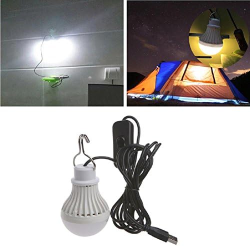LIYUDL 5 W 10 Led USB-лампи с Превключвател, Енергоспестяващ Нощна Лампа за Къмпинг с Кука за Дома, Бял