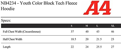 Руното hoody с качулка Color Block Tech за по-големите момчета формат А4, Средно, Тъмно син, Графит