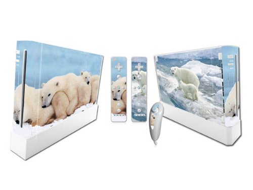 Vinyl Стикер на кожата / етикети за Nintendo Wii конзола + дистанционно управление -Polar bear Животните