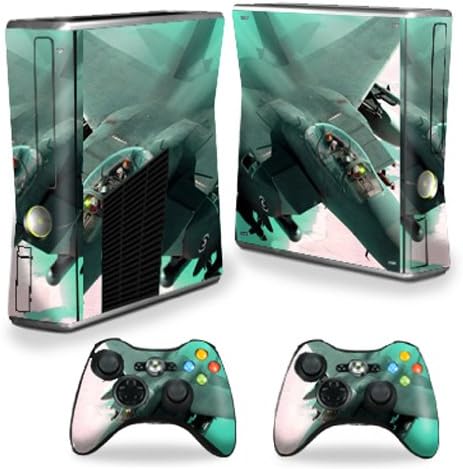Кожата MightySkins е Съвместим с Microsoft Xbox 360 S Slim + 2 Скинами контролер, амбалажна Стикер, Скинами Изтребител