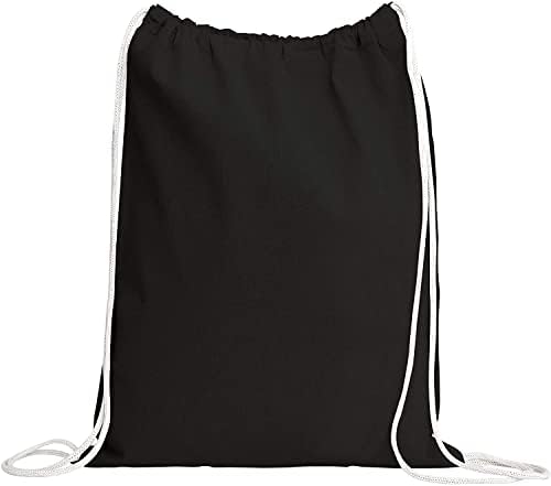 TBF (50 пакети) Набор от 50 Здрави памучни чанти платно чанти-раници дантела прозорци 14 W x 16(черен)
