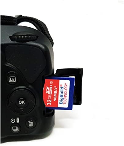 Технология BigBuild 32 GB Бърза SDHC карти с памет 90 MB/s, съвместим с камери Nikon CoolPix A10, A100, A300,