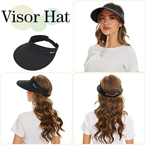 Слънчеви шапки Komorebi за жени с Широка периферия 2 в 1, Козирка с цип, Упаковываемая Шапка с защита от Uv,