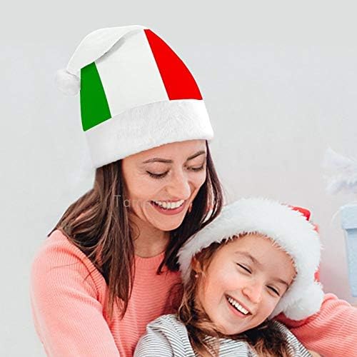 Коледна Шапка на дядо коледа, Флаг на Италия, Коледна Празнична Шапка за Възрастни, Комфортни Коледни Шапки Унисекс за Новогодишна Празнична Носия, Празнични парти