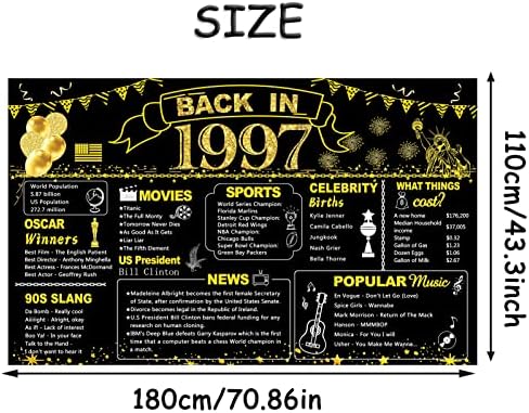 DARUNAXY 26th Birthday, Черното Злато, Вечерни Украса за момчета, Банер 1997 година, Плакат за партито в чест на 26-годишен рожден Ден за момичета, Ретро Фон 1997 г., Фон за снимки за ?