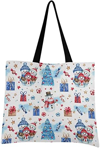 visesunny Дамски Много Голяма Чанта-Тоут, Сладък Коледен Подарък под формата на Снежен човек, дамски Чанти На