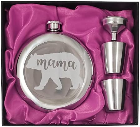Мама Мечка - Подаръчен комплект с Кръгла Фляжкой на 10 мл | Идеален подарък за майките
