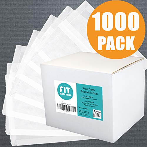 [1000 Опаковки] Прости Пакети за сандвичи от восъчна хартия с размер 7 x 6 x 1 инч е Тайна за бисквити, Сладкарски