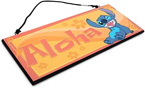 Стенни Подвесная табела Дисни Lilo & Stitch Aloha с Реверсивным Модел | Готов Да бъде обесен Табела за врата,
