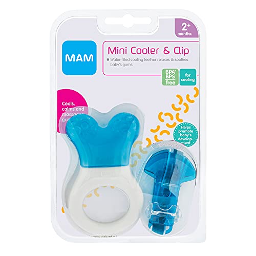 Детски Прорезыватель MAM Cooler Mini с клипсой, Охлаждащ механизъм, Успокоява Възпалени венци, Облекчава Симптомите