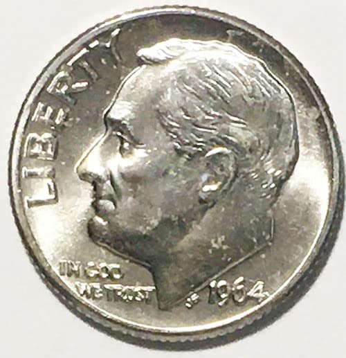 Сребърен десятицентовик Рузвелт 1964 година на издаване, не Обращавшийся Монетен двор на САЩ