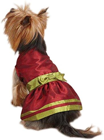 East Side Collection ZM3909 08 83 Празнично Мерцающее рокля за кучета, XX-Small, Червено